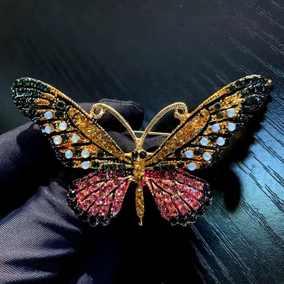 Betsey Johnson Jewelry - Betsey Johnson Butterfly Crystal Brooch